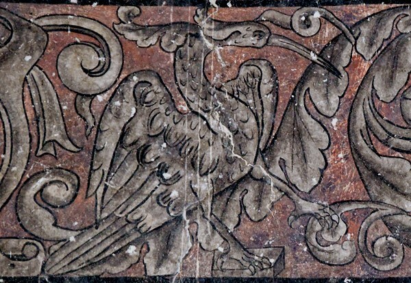 Nave, dado mural detail - San Nicolás de Tolentino, façade, bell-tower, portería & nave