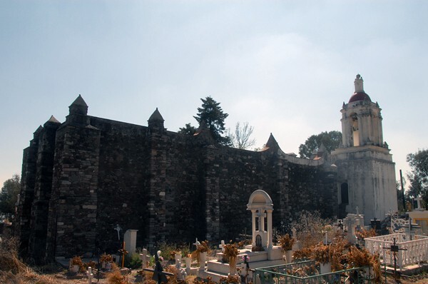 San Juan Bautista, exterior nave & bell-tower - Ticuautla, Hidalgo
