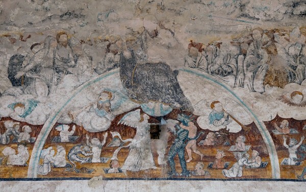 E wall mural - San Nicolás de Tolentino, capilla abierta & murals