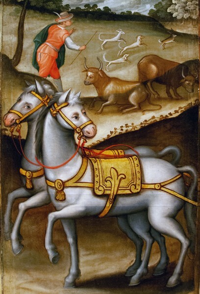 Europe, detail - Biombo (folding screen) with the Four Continents