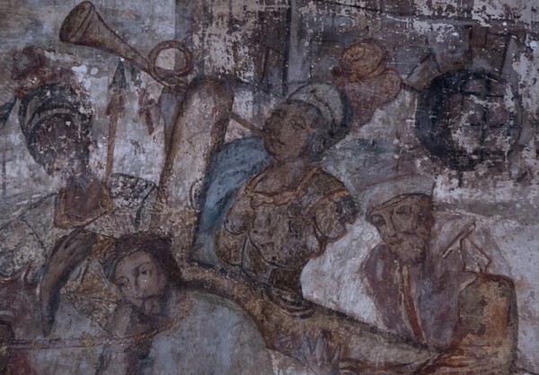 Santo Domingo, lower cloister walk testera mural, Via Crucis, detail - Oaxtepec, Morelos