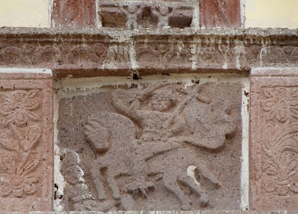 Santiago, façade relief, Santiago Matamoros - Santiago Mezquititlán, Guanajuato