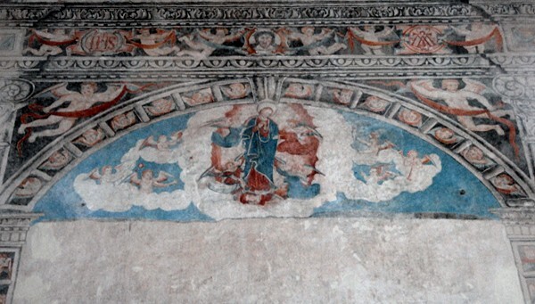 Santa Clara de Asís, apse mural, Assumption of the Virgin - Dzidzantún, Yucatán