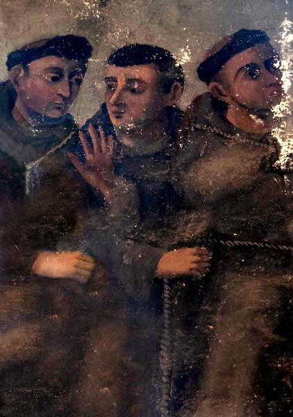 La Purísima Concepción, portería, W wall murals, Flemish friars - Ozumba, México