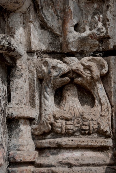 San Francisco, façade portal, left pilaster relief - Jalalcingo, Veracruz