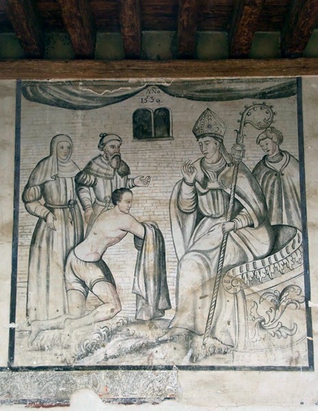 San Gabriel, lower cloister walk mural - San Gabriel, cloister with murals