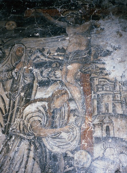 Anteportería mural, Crucifixion - San Miguel Arcángel, cloister with murals