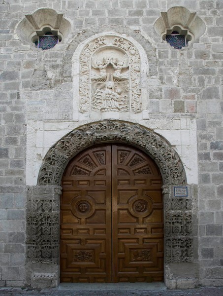 Santa María Nonoalco, D.F., La Asunción, façade, main portal alfiz - Districto Federal (D.F.) - Ciudad de México