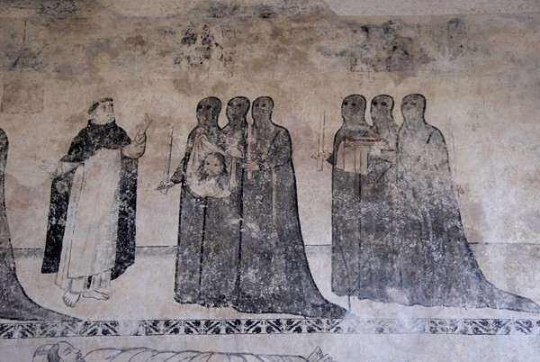 San Juan Bautista, vestibule, S wall fresco, Passion of Christ, detail - San Juan Teitipac, Oaxaca