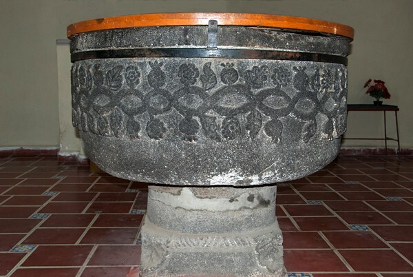 La Magdalena, baptismal font - Quecholac, Puebla