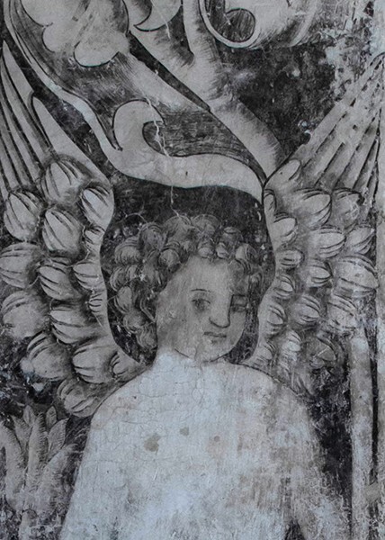 Lower cloister walk mural detail - San Andrés, cloister with murals