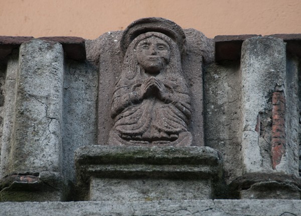 El Cristo Rey, convento portal relief, Virgin Immaculate - Tulpetlac, México