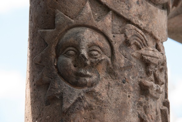 Santiago, atrial cross shaft detail, sun - Atzacoalco
