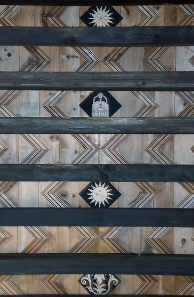 La Asunción de María, nave alfarje ceiling - Acaxochitlán, Hidalgo