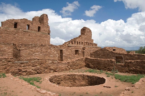 San Gregorio, mission walls with kiva - Abo, New Mexico