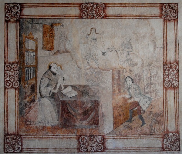 Apparition to St. Francis of the Christ Child - Upper cloister walk murals