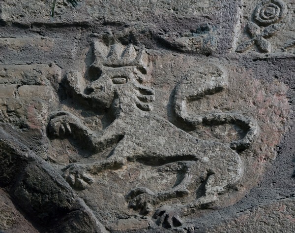 San Lucas, façade relief - San Lucas Xochimanca