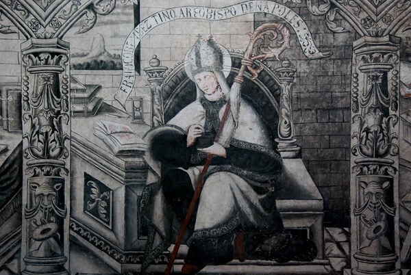 Cloister stairwell mural - San Nicolás de Tolentino, cloister & stairwell murals