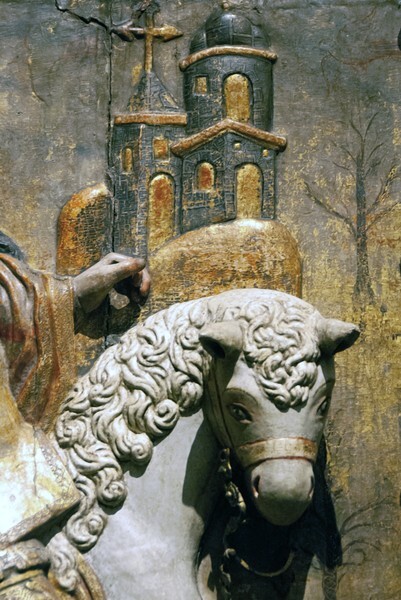 detail, White Striker head - Saint James the Moor Slayer