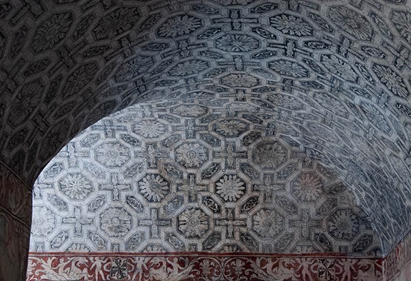 Lower cloister walk - San Juan Bautista, facade, convento, cloister & lower walk murals