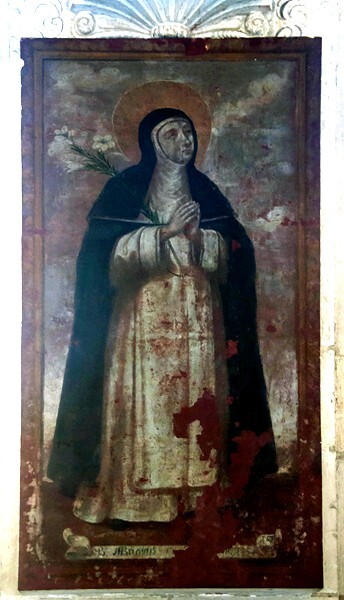 Lower cloister walk, West pillar mural, St. Brígida of Holland - Cloister