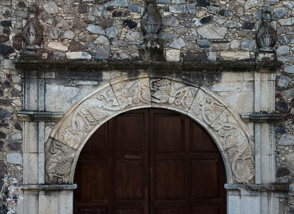 La Magdalena, lateral door closeup - Jihuico, Hidalgo