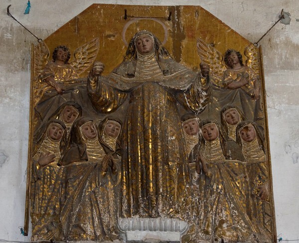 Atlixco, Puebla, Santa Clara, high altar, extant central panel - Puebla