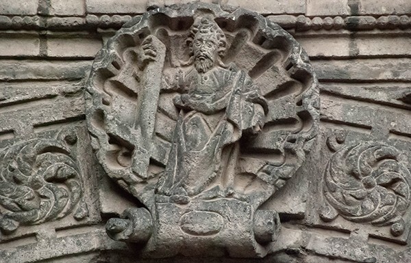 Lower cloister arch keystone, St. Peter - La Merced (cloister)