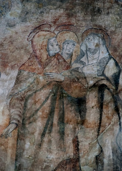 Lower cloister walk mural, lunette mural detail - Santa María Magdalena, cloister & convento