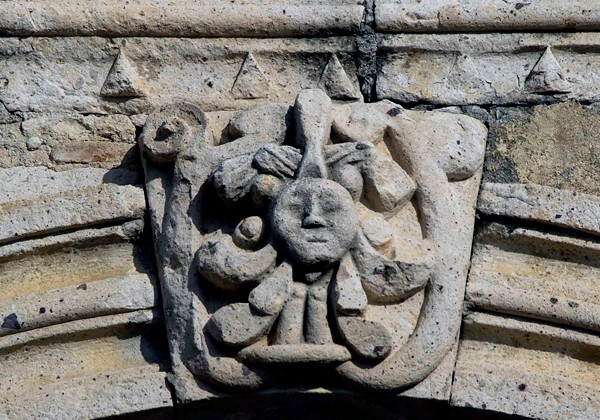 San José, N portal, archivolt keystone - Copala, Sinaloa