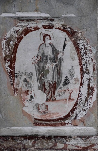 Santa Catarina, sotocoro arch mural, St. Catherine of Alexandria - Ixtepeji, Oaxaca