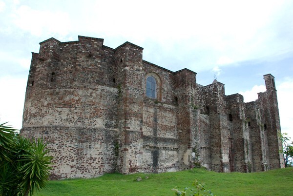San Juan Bautista - San Juan Bautista, façade, portería, porciúcula door, cistern & atrial gate