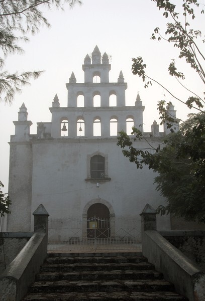 San Juan Bautista, façade with espadaña - Dzoncauich, Yucatán