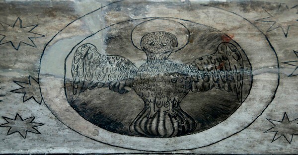 Lower cloister walk, testera mural - Corpus Cristi