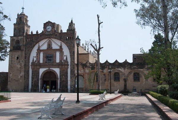 San Pedro, façade, bell-tower & capilla abierta (walled-up) - San Pedro Atocpan, México