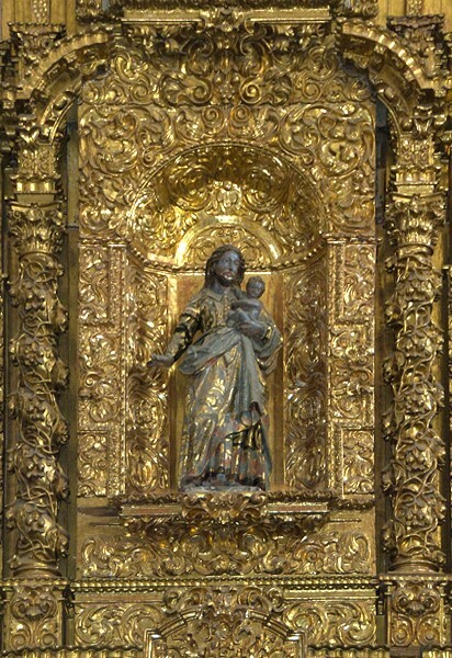 San Luis Obispo, high altar, second tier center, St. Joseph - Tlalmanalco, México