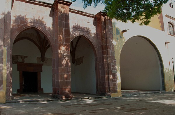 Portería & capilla abierta - San Miguel Arcángel, façade, portería, capilla abierta & posa, North portal