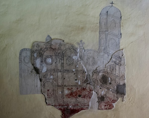 Santa Catarina de Alejandría, cloister stairwell mural - Santa Catarina Ayotzingo, México