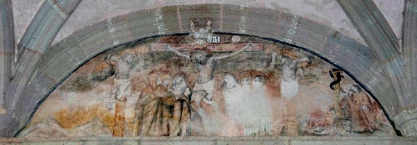 Lower cloister walk mural, lunette mural - Santa María Magdalena, cloister & convento