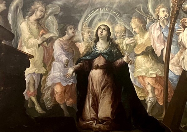 Cristóbal Villalpando, The Sweet Name of Mary, detail - Guadalupe Basilica Museum