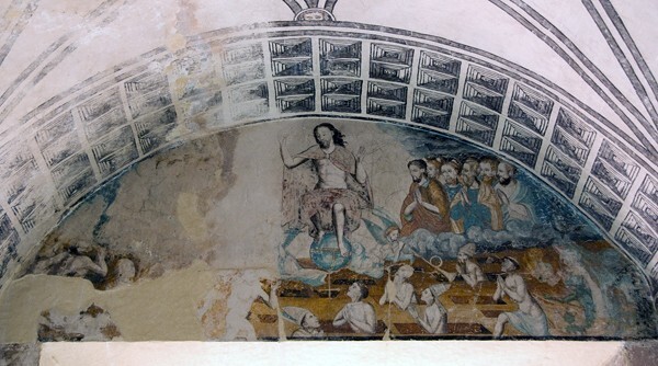 Second story convento lunette mural - San Nicolás de Tolentino, convento