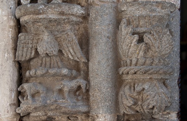 Façade portal, left pilasters closeup - La Concepción