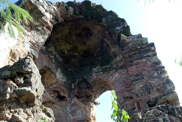 ex-convento Escuintenango, bell-tower closeup - Ranchería San Francisco Playa Grande (ruins), Chiapas