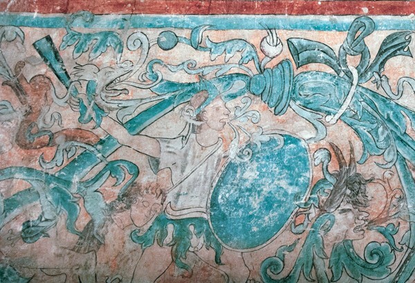 Sotocoro, E wall, North side mural, detail left - East wall, North side mural
