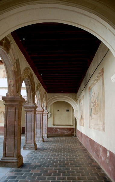 Lower cloister walk with murals - Lower cloister walk murals