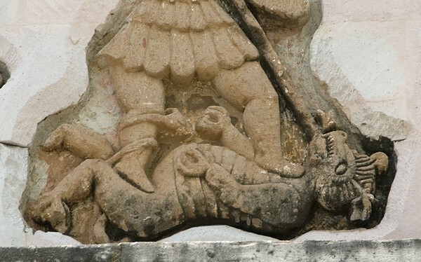 Façade portal, architrave relief detail - San Angel
