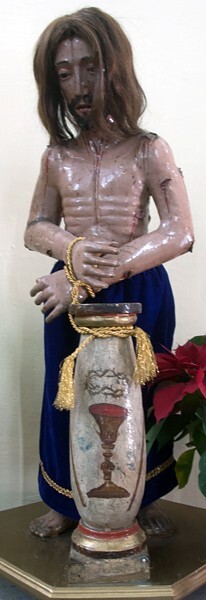 San Francisco, nave sculpture, Christ at the Column - Ocotelulco, Tlaxcala