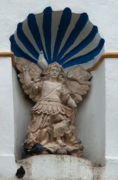 San Miguel gable sculpture, St. Michael Archangel - Tlalixtac de Cabrera, Oaxaca