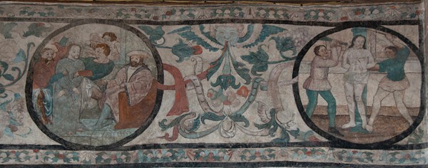 S nave wall, mural frieze roundels - San Francisco, Nave