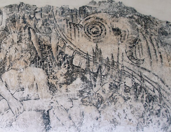 The Harrowing of Hell, detail - Cloister grisaille murals